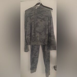 Hippie Rose Gray Camo Pajama Set